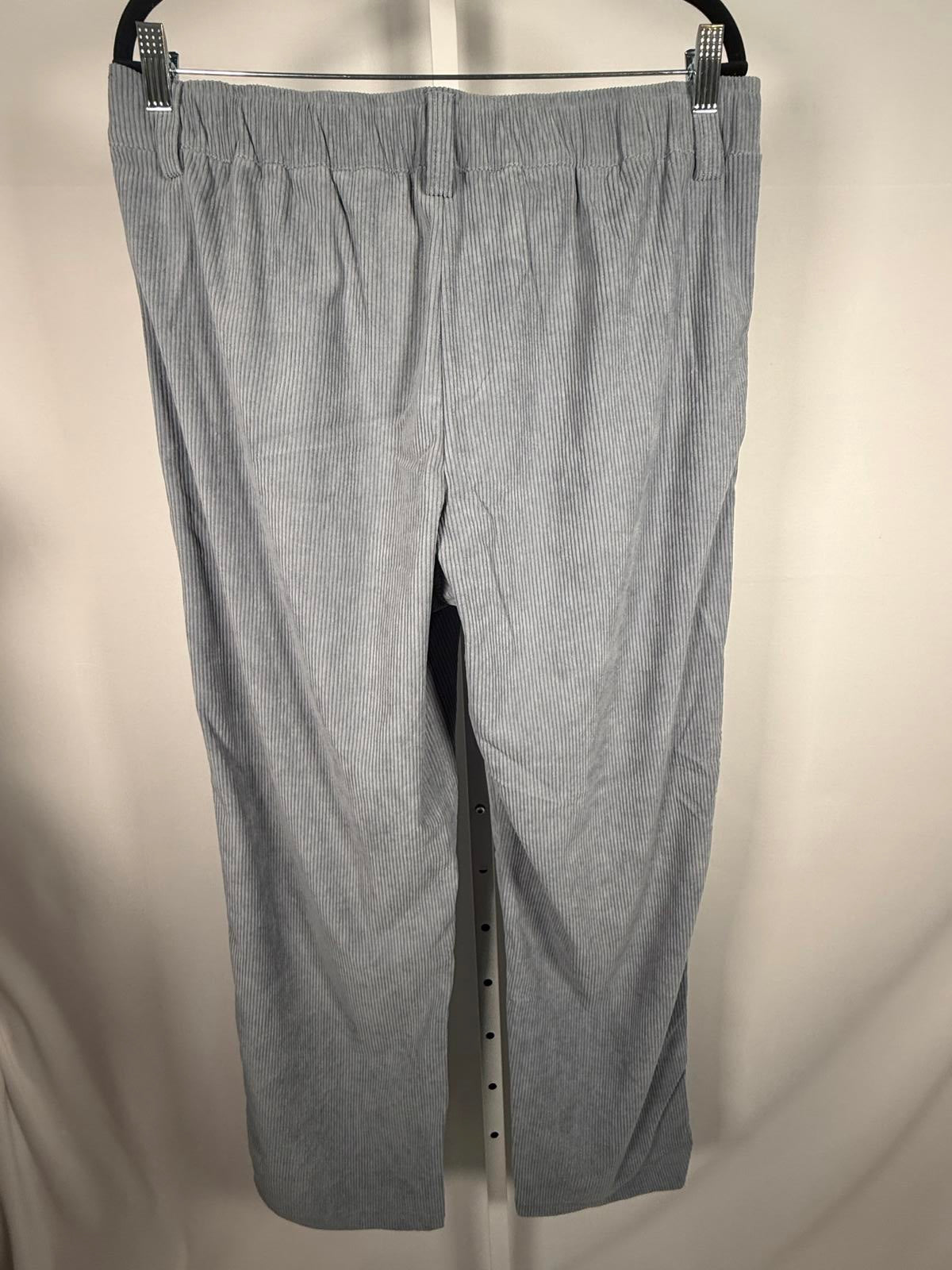 NWT Halara Mid Rise Zipper Pocket Corduroy Casual Pants Cloud Gray Blue Size L