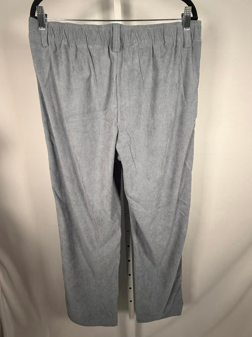 NWT Halara Mid Rise Zipper Pocket Corduroy Casual Pants Cloud Gray Blue Size L