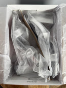 NIB Pretty Little Thing Silver Metallic Thick Strap Block Heeled Sandals Size 5