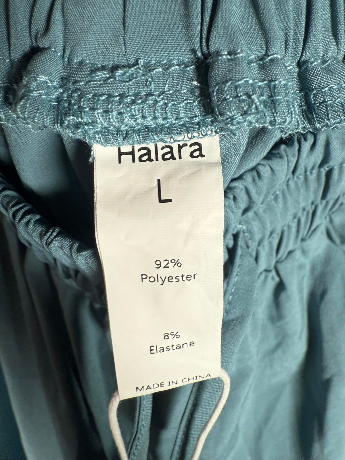 NWT Halara High Waisted Drawstring Pocket Hem Casual Joggers Mineral Blue Size L