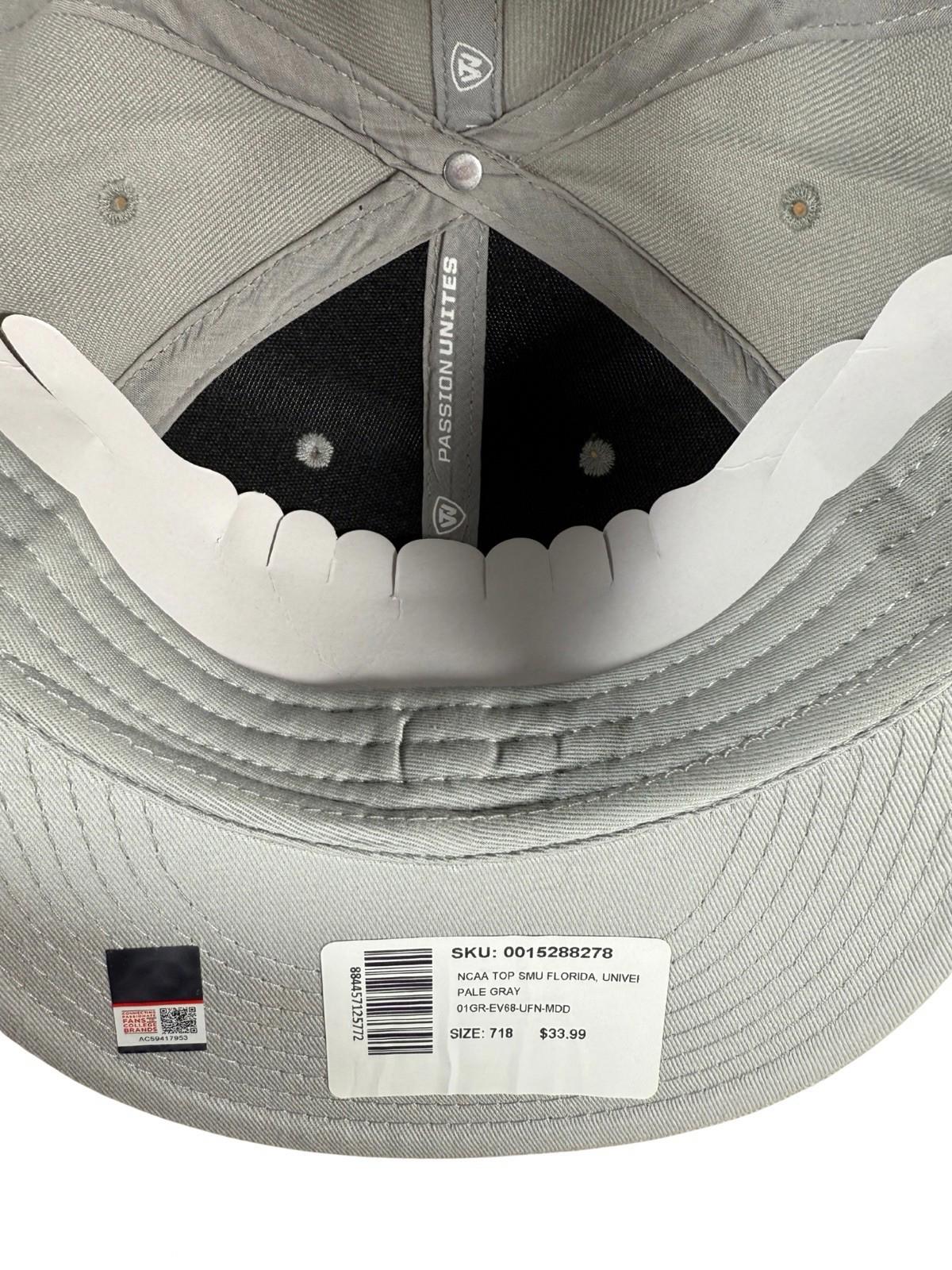 NWT Top Of The World Florida Gators Fitted Hat Cap 7 1/8 Gray White NCAA