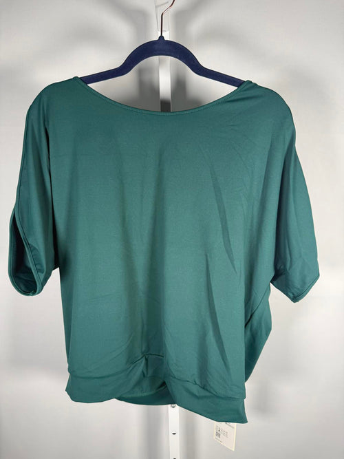 NWT Halara Boat Neck Short Sleeve Cut Out Casual T-Shirt Aventurine L