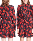 The Kooples Dots & Roses 100% Silk Dress Size US XS NWT
