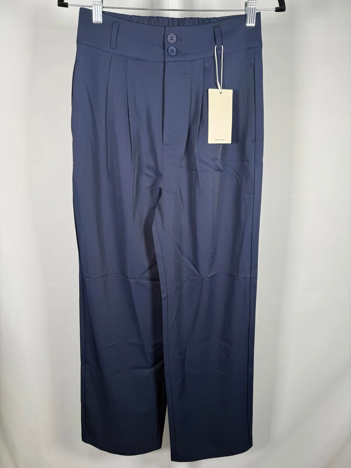 NWT Halara High Waisted Zipper Pocket Shirred Straight Leg Work Pants Size S