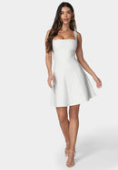 NWT Bebe Bandage Square neck White Mini Dress Size M