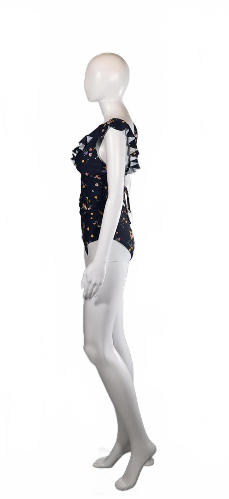 CUPSHE One Piece Swimsuit V Neck Ruffle Tummy Control Floral Print Size M