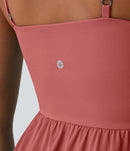 NWT Halara Breezeful High Low 2-Piece Pocket Midi Casual Dress Kapok Red L