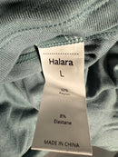 NWT Halara Ribbed Cowl Neck Lace Up Midi Dress Green Size Large