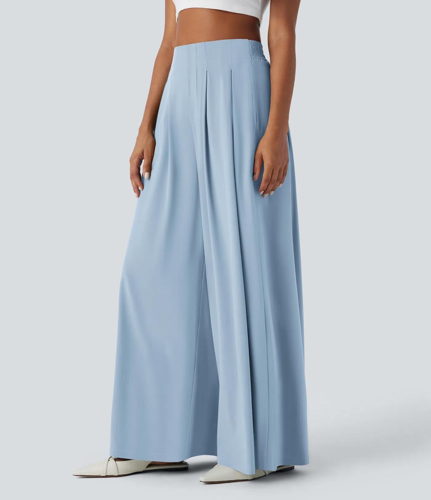 NWT Halara Breezefu High Waisted Wide Leg Flowy Palazzo Quick Dry Casual Pants-M