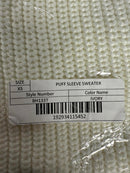 NWT English factory Puff Sleeve Sweater Ivory Size XS