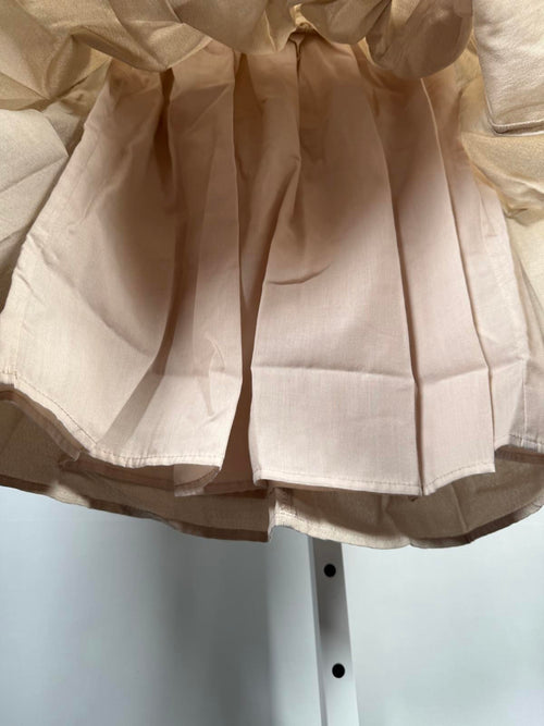 NWT REVOLVE English Factory Smocked Ruffle Sleeve Dress Beige S