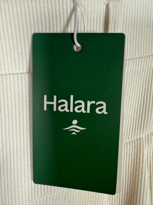 NWT Halara Ribbed High Waisted Pocket Barrel Leg Work Pants Size Large