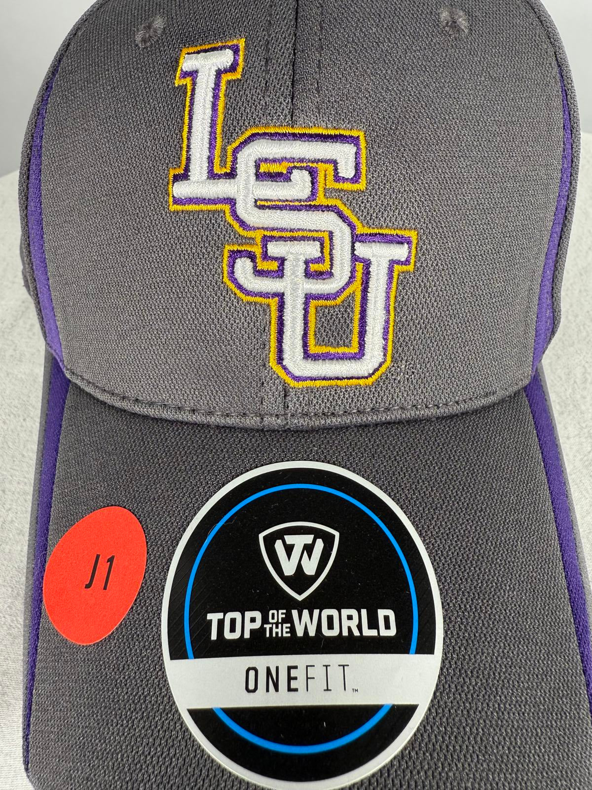 LSU Tigers Hat Cap One Size Fit Fitted Gray Purple Yellow Men’s NCAA