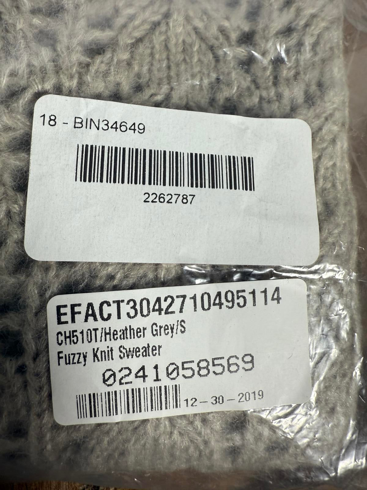 NWT English Factory Fuzzy Knit Sweater Heather Gray Size S