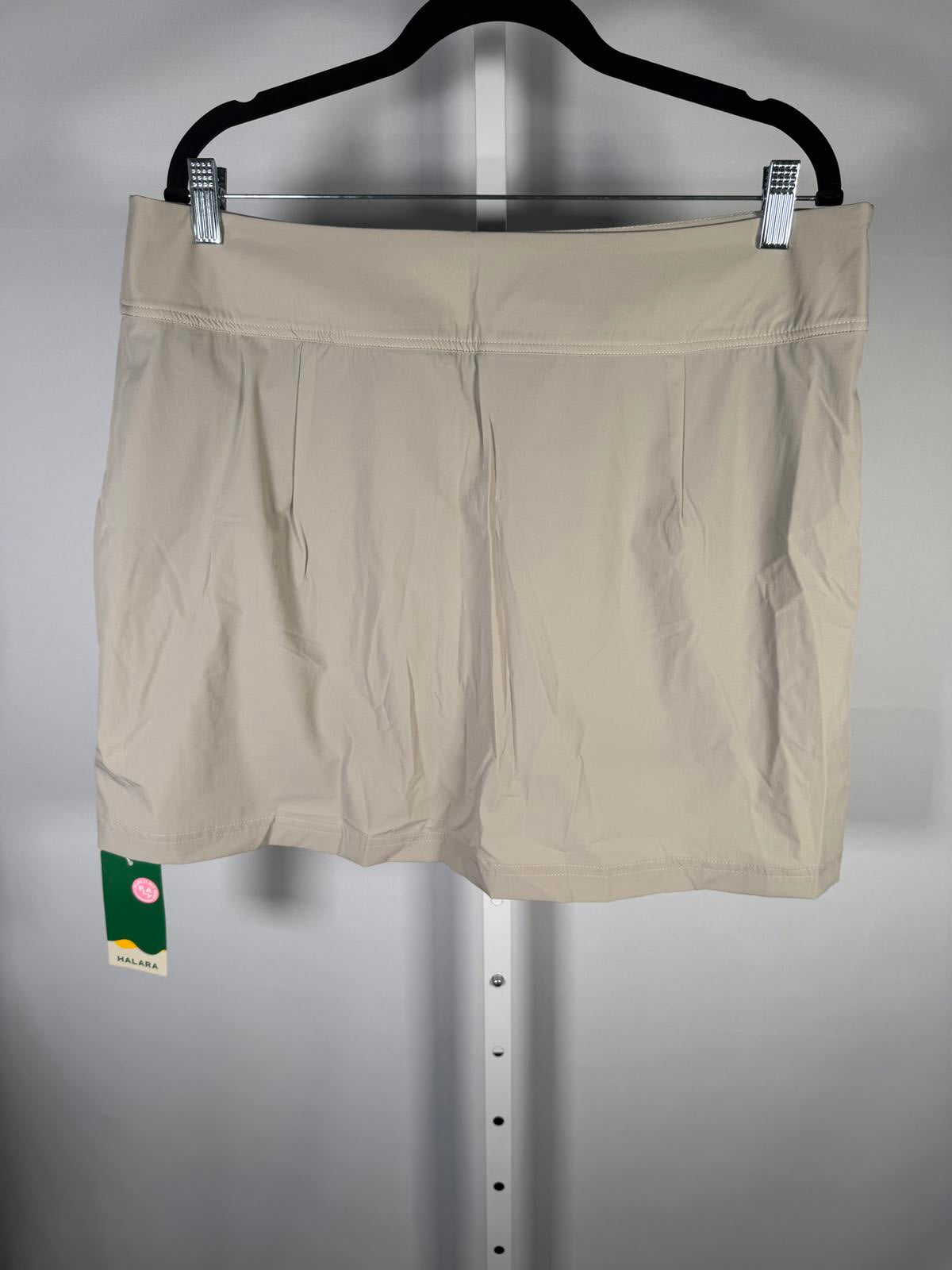 NWT Halara 2-in-1 Beige Grey Green Skirt with Brown Stripe Size Small