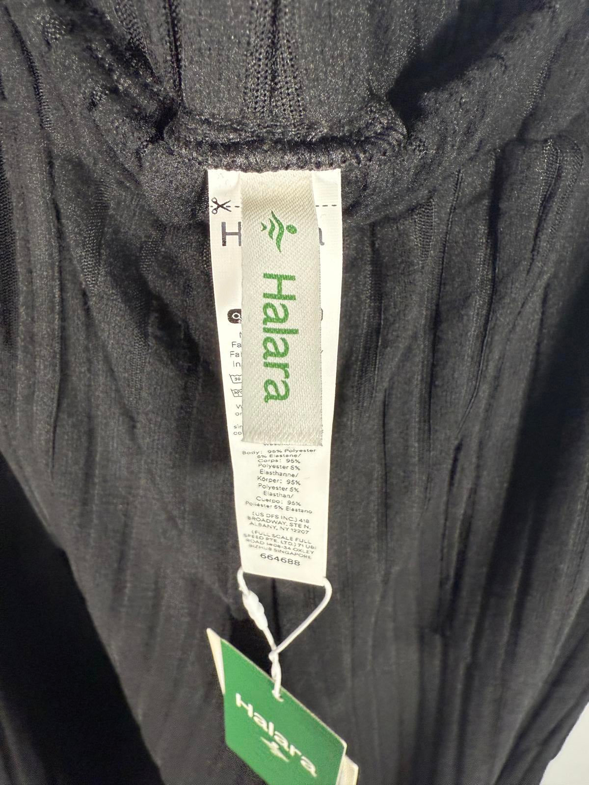 NWT Halara Ribbed Knit High Waisted Pockets Wide Leg Casual Pants Black S