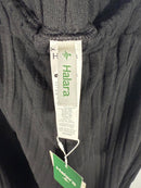 NWT Halara Ribbed Knit High Waisted Pockets Wide Leg Casual Pants Black S
