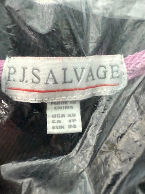 NWT PJ Salvage Daily Doodle Pullover Sweatshirt Black Lightning Star Print XS