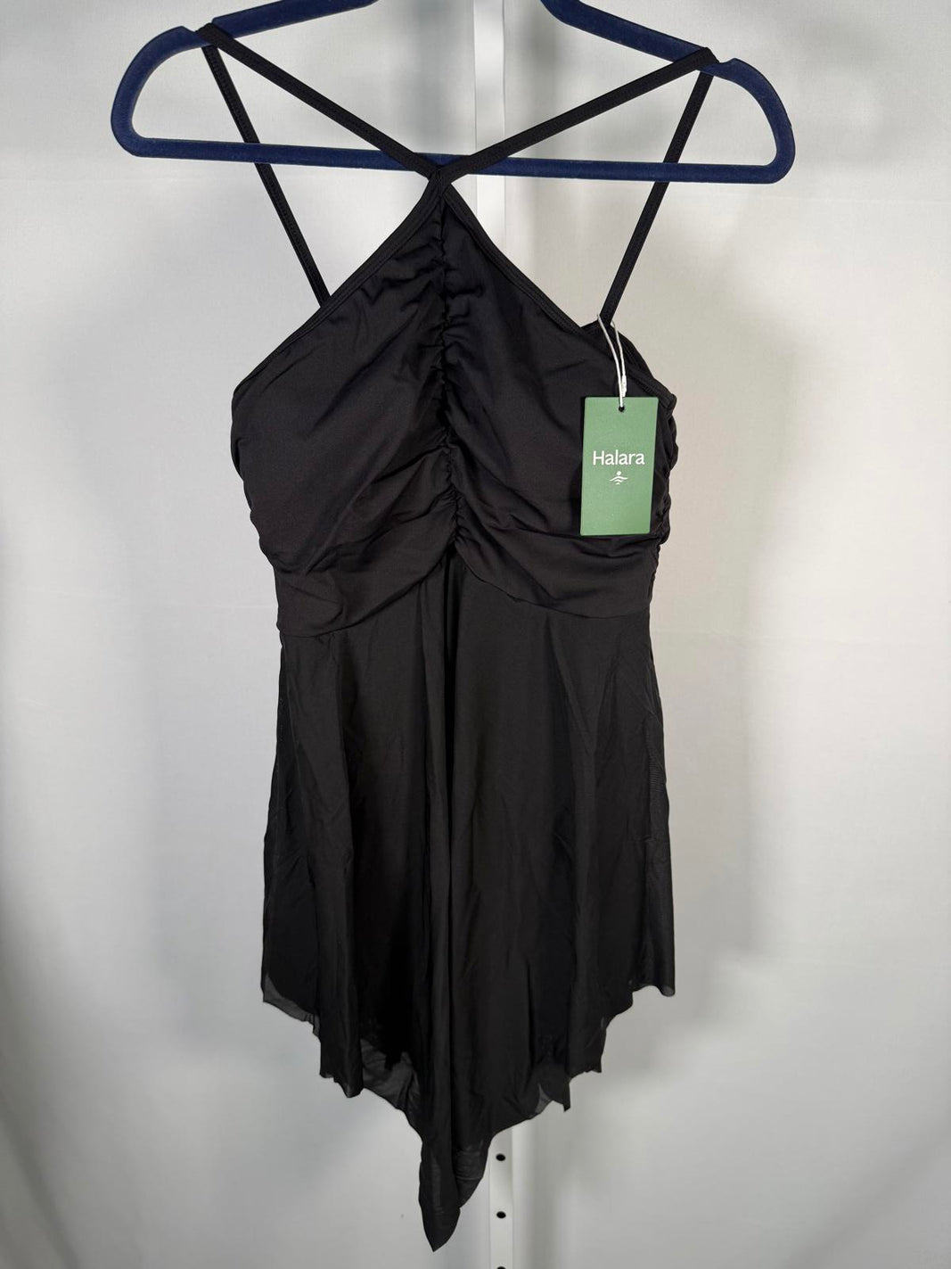 NWT Halara Black Mini Dress Halter Back Size Medium