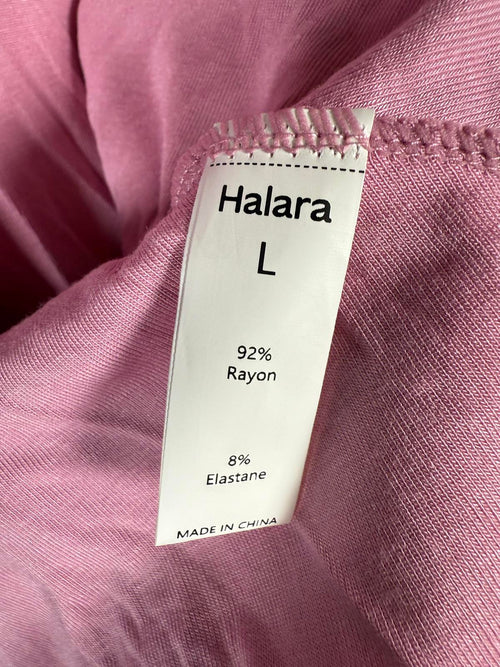 NWT Halara Ribbed Cowl Neck Lace Up Midi Dress Sweet Lilac L