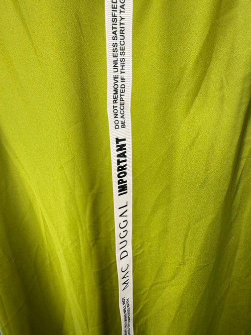 NWT Mac Duggal Apparel Chartreuse Spaghetti Strap Charmeuse Slip Dress Size 0