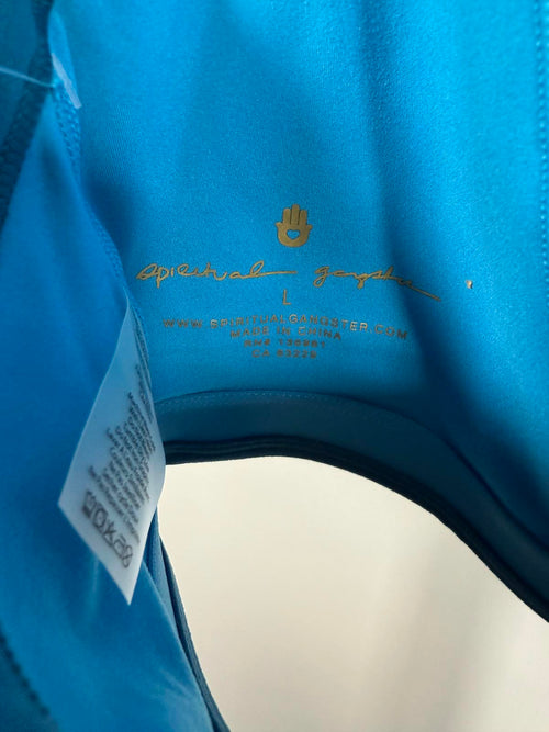 Spiritual Gangster Sports Bra Two-Tone Teal Aurora - L