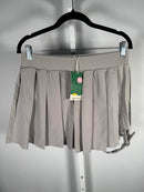 NWT Halara High Waisted Pleated Pocket Adjustable Buckle Mini Skirt Dust Gray L