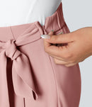 NWT Halara High Waisted Tie Side Wide Leg Work Pants Size Small