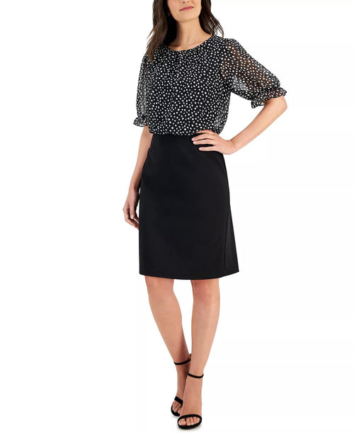 NWT Connected Apparel Women's Polka Dot Midi Dress Size 4
