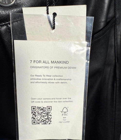 NWT 7 For All Mankind Black Faux Leather Pants Size 28