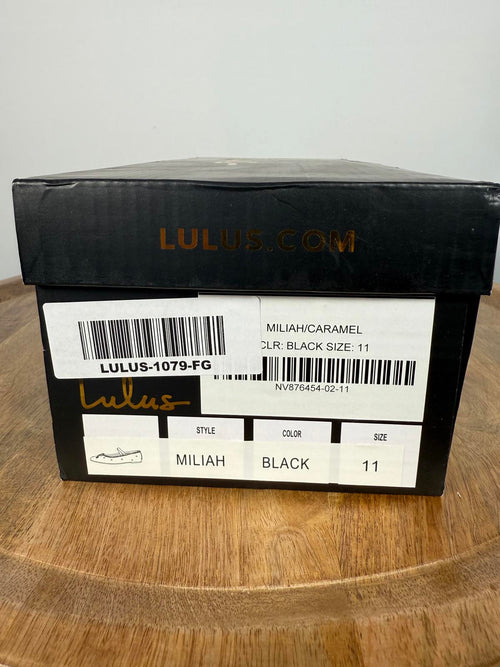 Lulus Miliah Black Mesh Rhinestone Ballet Flats - 11 NWB