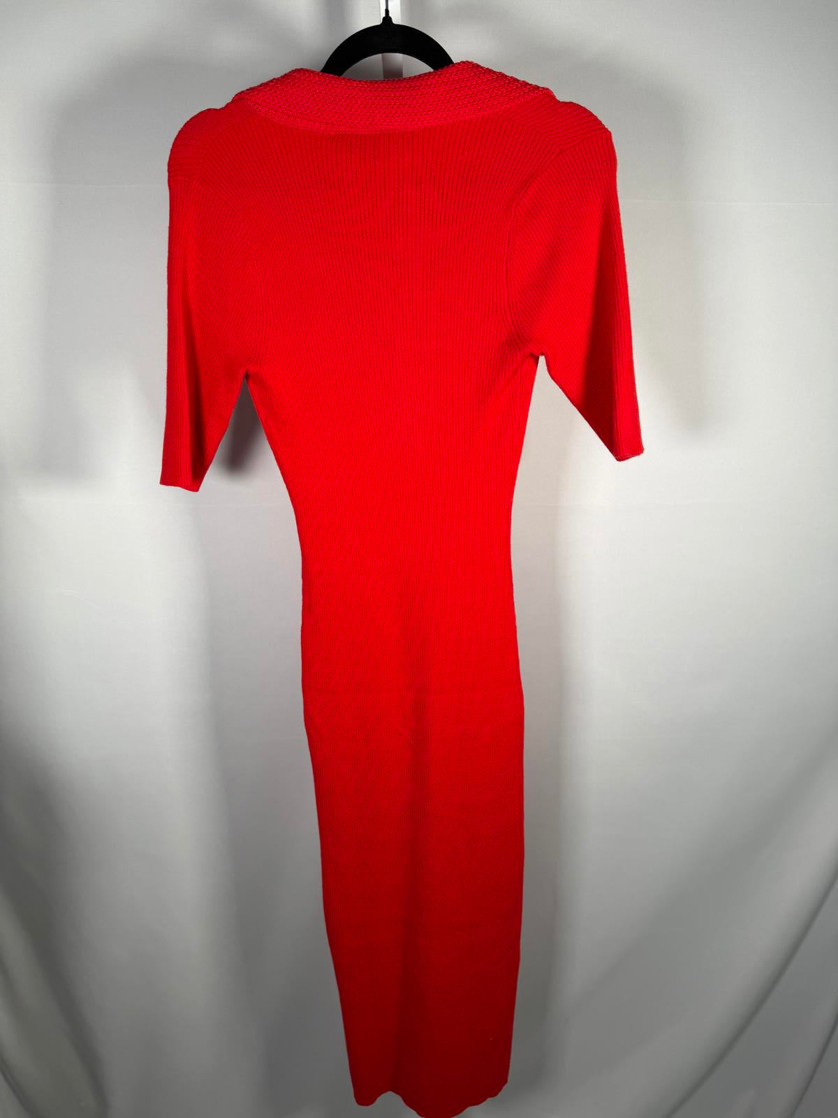 NWT FRENCH CONNECTION Women's Cosysoft V-neck Midi Dress In Red Size L