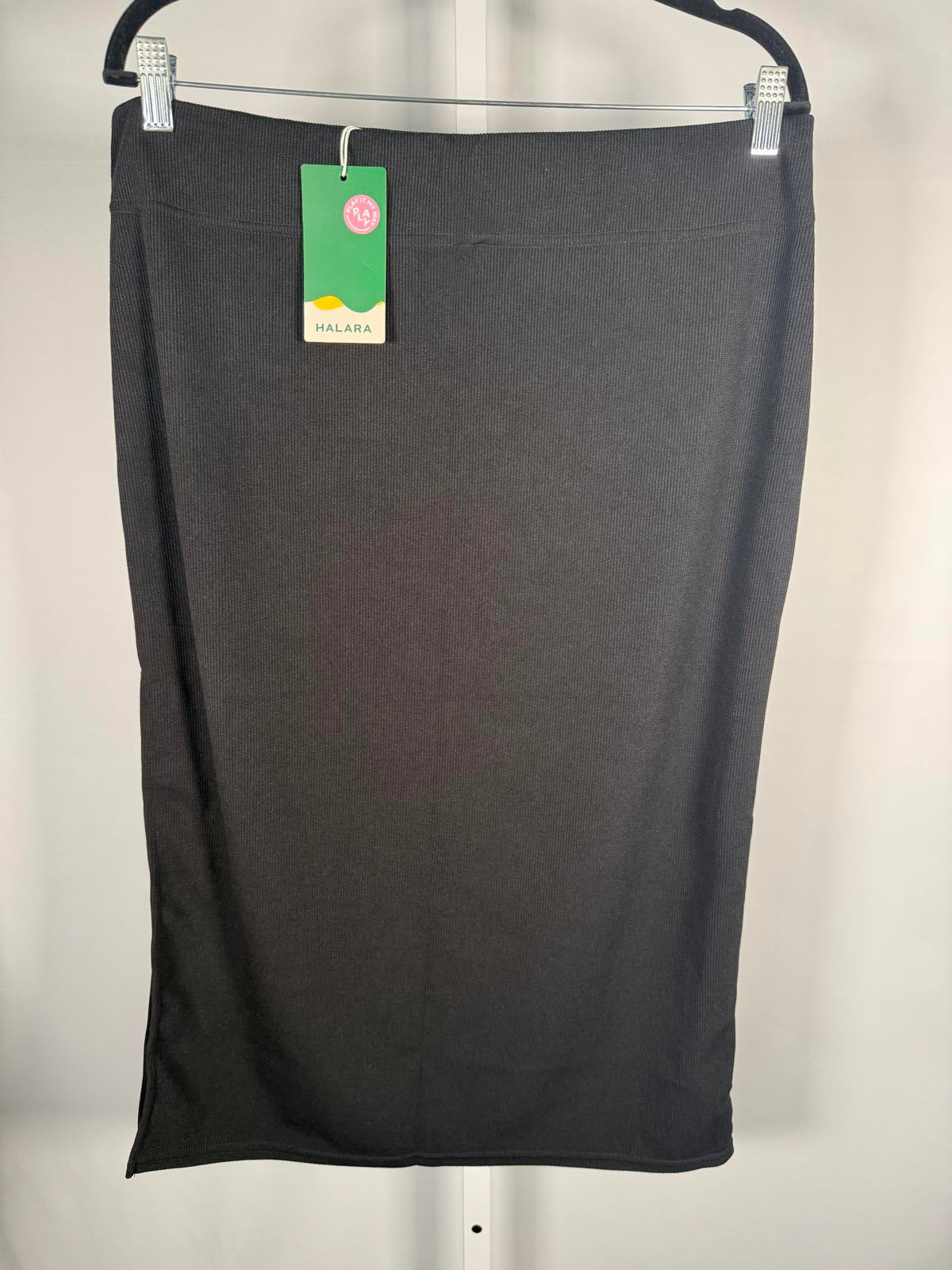 NWT Halara Ribbed High Waisted Bodycon Midi Casual Skirt Size XL