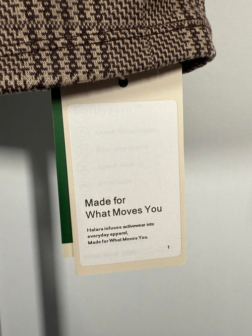 NWT Halara High Waisted 2-in-1 Houndstooth Plaid Mini Work Skirt Brown Plaid L