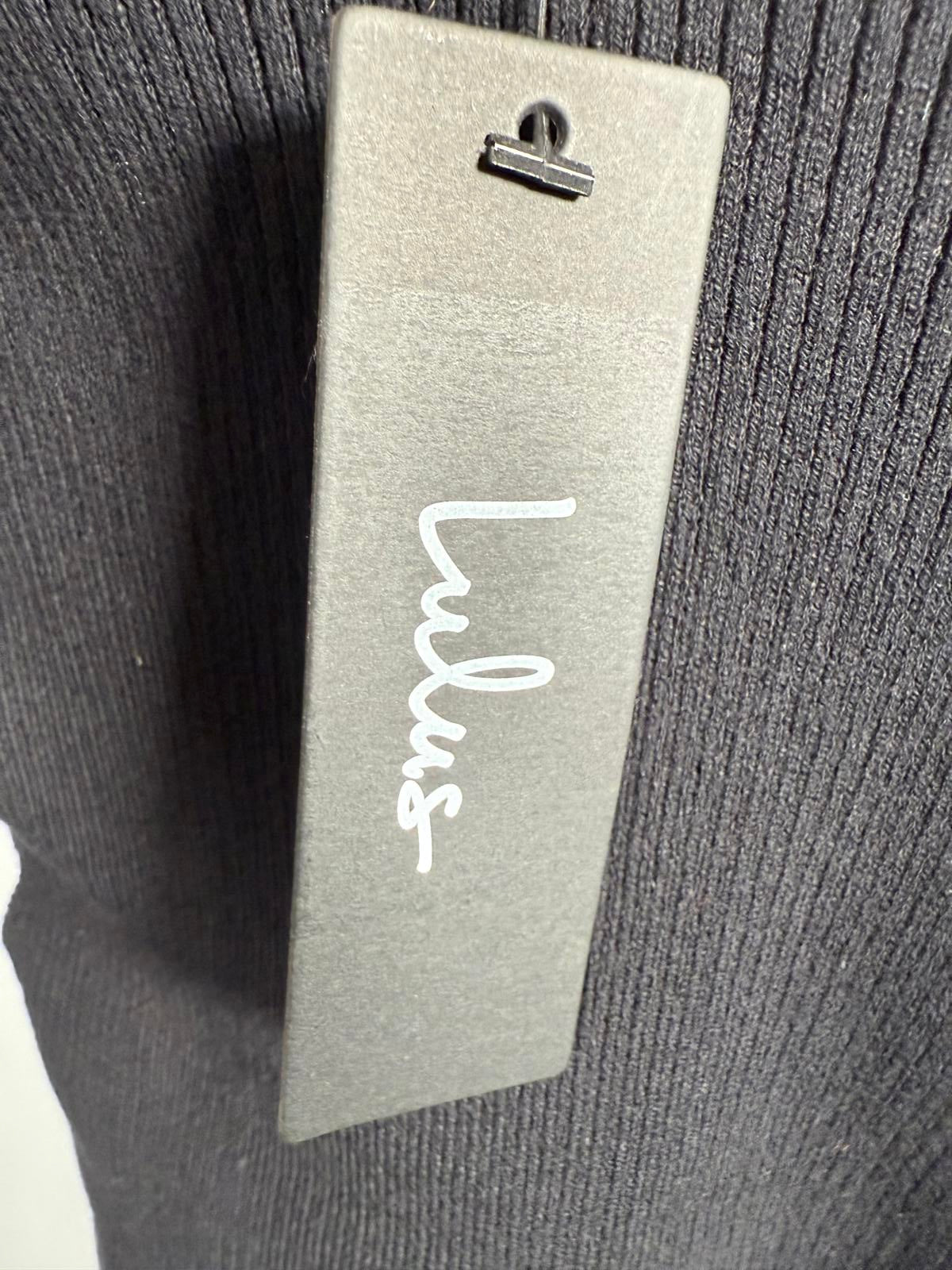 Lulus New Crush Black Ribbed Long Sleeve Bodysuit - XS