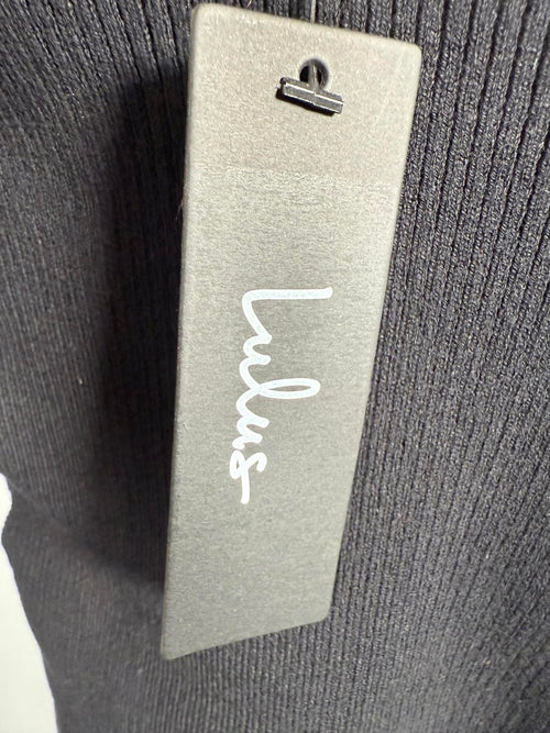 Lulus New Crush Black Ribbed Long Sleeve Bodysuit - XS