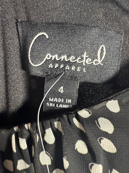 NWT Connected Apparel Women's Polka Dot Midi Dress Size 4