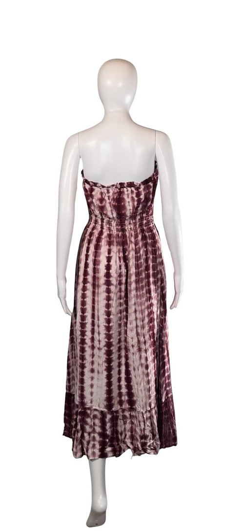 Cupshe Tie Dye Smocked Waist Maxi Tube Dress