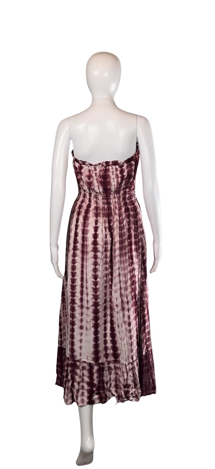 Cupshe Tie Dye Smocked Waist Maxi Tube Dress