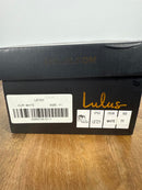 Lulus Leaah White Satin Pearl Lace-Up High Heel Sandals - 11 NWB