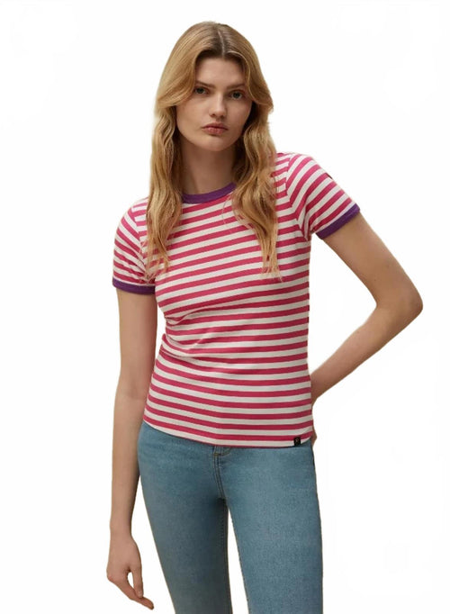 NWT PIOMBO striped T-shirt in Supima cotton US Size L