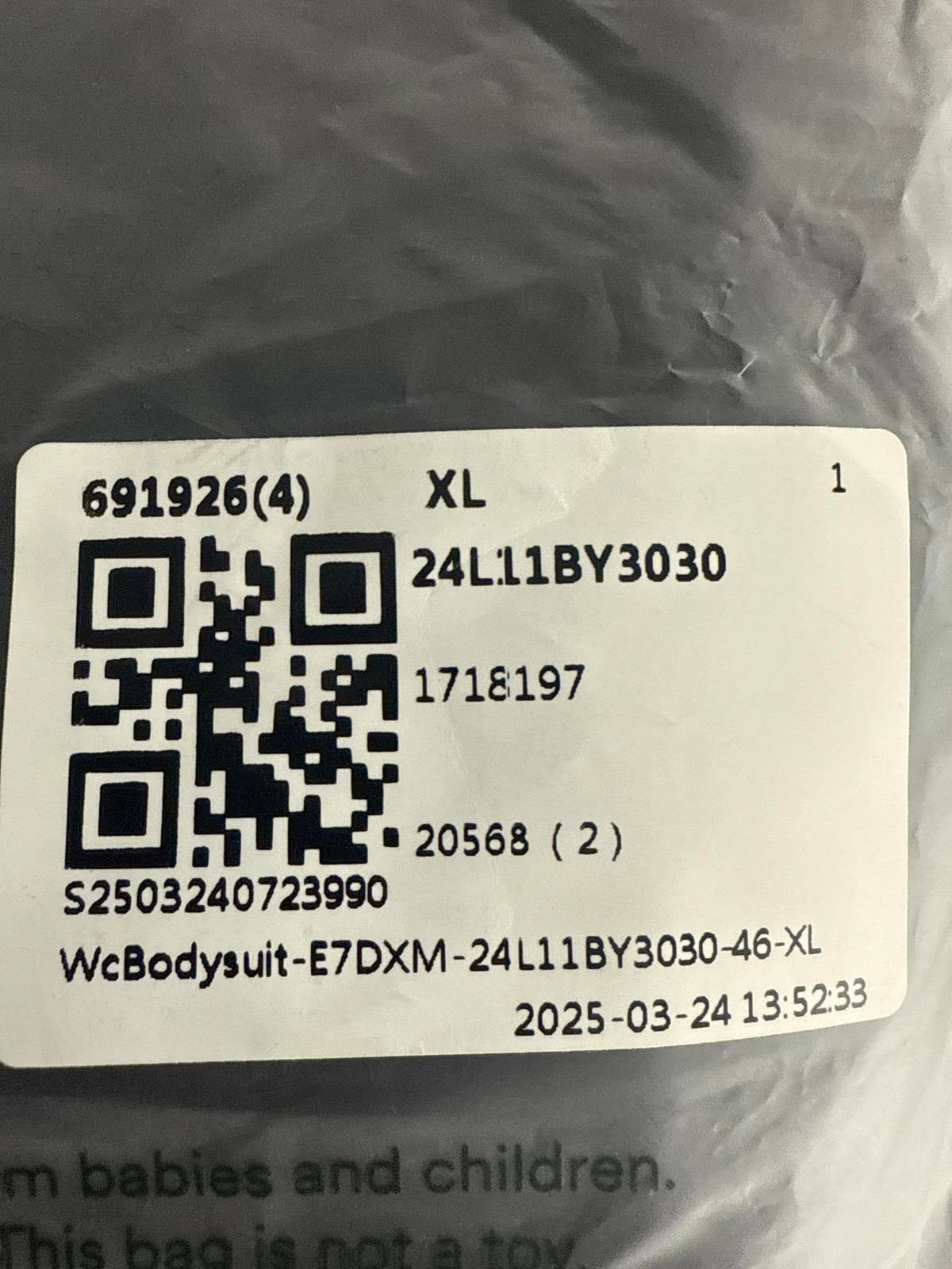 NWT Halara Ribbed Knit Square Neck Long Sleeve Skinny Work Bodysuit Size XL