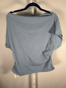 NWT Halara Off Shoulder Short Sleeve Ruched Casual Top Corydalis Blue XL