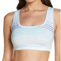 DKNY Women's Multi-Color Striped Sports Bra- Size S