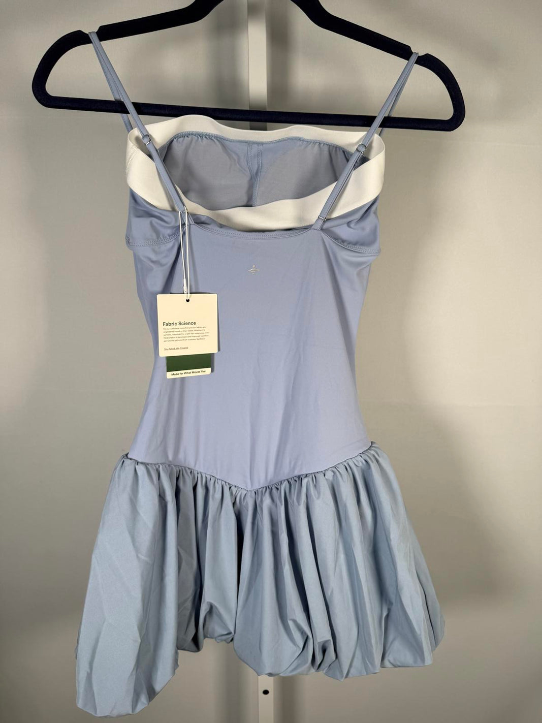 NWT Halara Light Blue Bubble Mini dress with built in bra & shorts XS