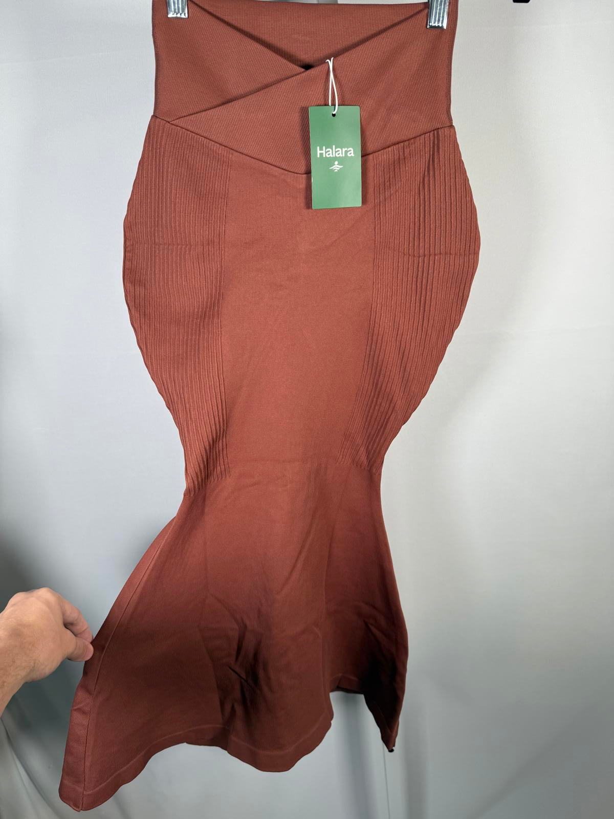 NWT Halara Rust Mermaid Body Con Midi Skirt Size Small