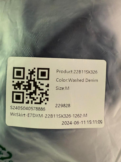 NWT Halara Flex High Waist Bodycon Denim Mini Ruched Casual Skirt Washed Denim-M