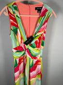 NWT Jessica Howard Women's Sleeveless V-Neck Knot-Front Maxi Dress Size 6