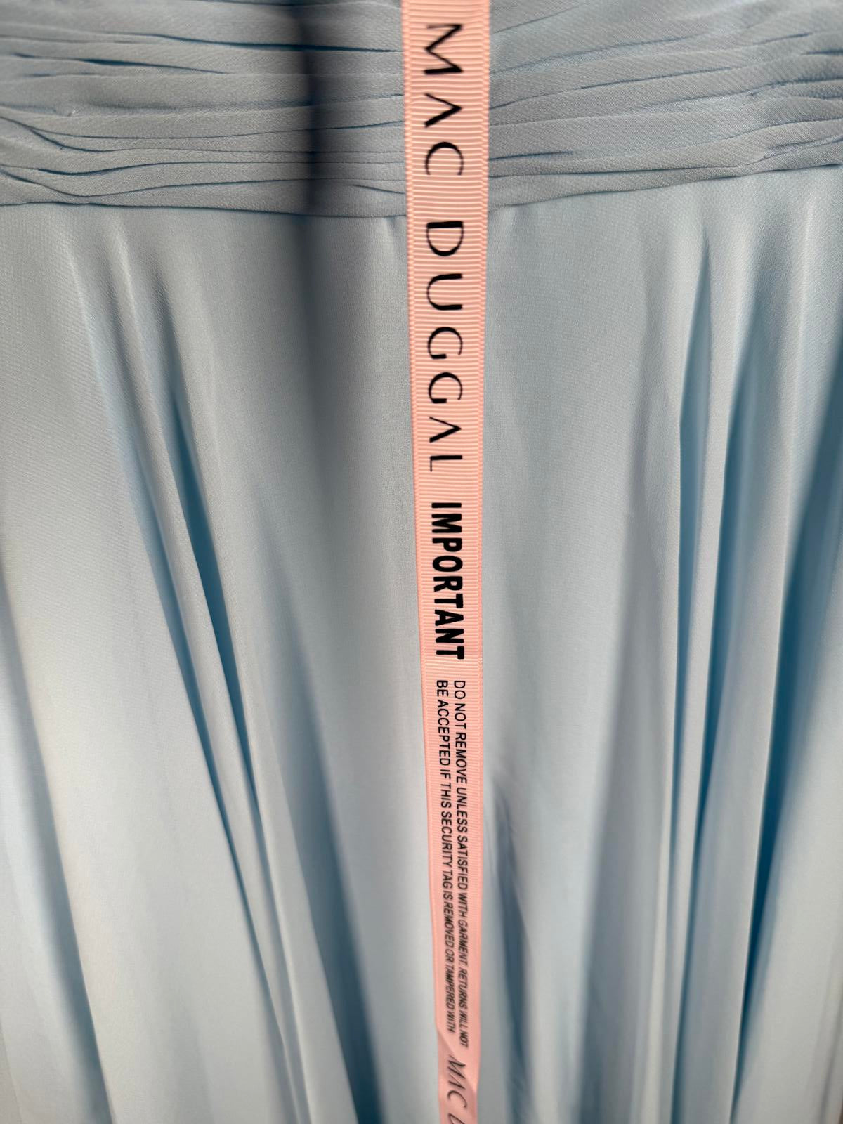 NWT Mac Duggal 70191 Powder Blue Maxi Dress Size 2