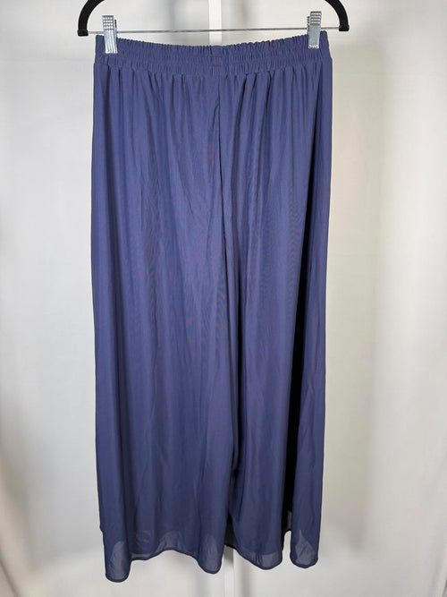 NWT Halara High Waisted Mesh Overlay Wide Leg Casual Pants Naval Academy S